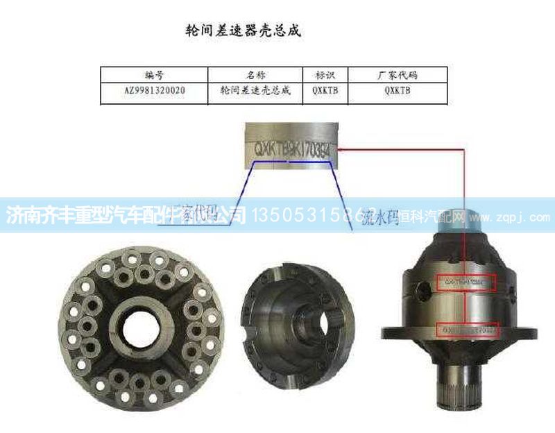 AZ9981320021,輪間差速器殼,濟(jì)南鐵鹿汽車零部件有限公司