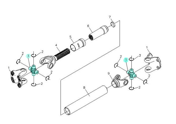 HWJ-3276-00,Φ57 Lengthening the universal joint,濟南向前汽車配件有限公司