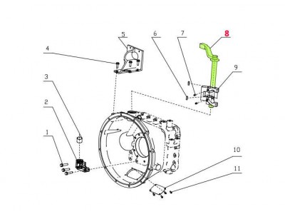 WG2203260008,Shift fork shaft assembly,濟(jì)南向前汽車(chē)配件有限公司