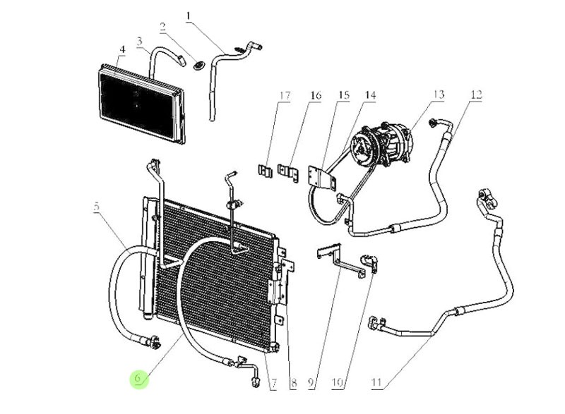 DZ14251845004  蒸發(fā)器進(jìn)管,Evaporator inlet pipe,濟(jì)南向前汽車配件有限公司